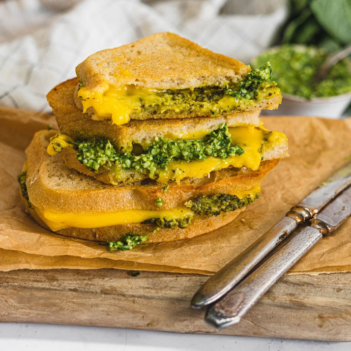 Pesto Grilled Cheese (Vegan, Gluten-Free, Nut-Free)
