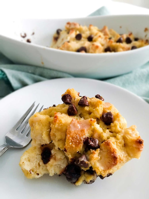 GLUTEN-FREE CHOCOLATE CHIP BREAD PUDDING