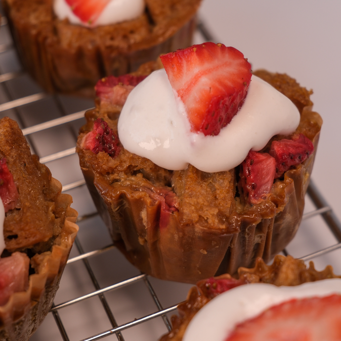 Strawberry Bread Pudding Muffins (Gluten-Free, Dairy-Free)