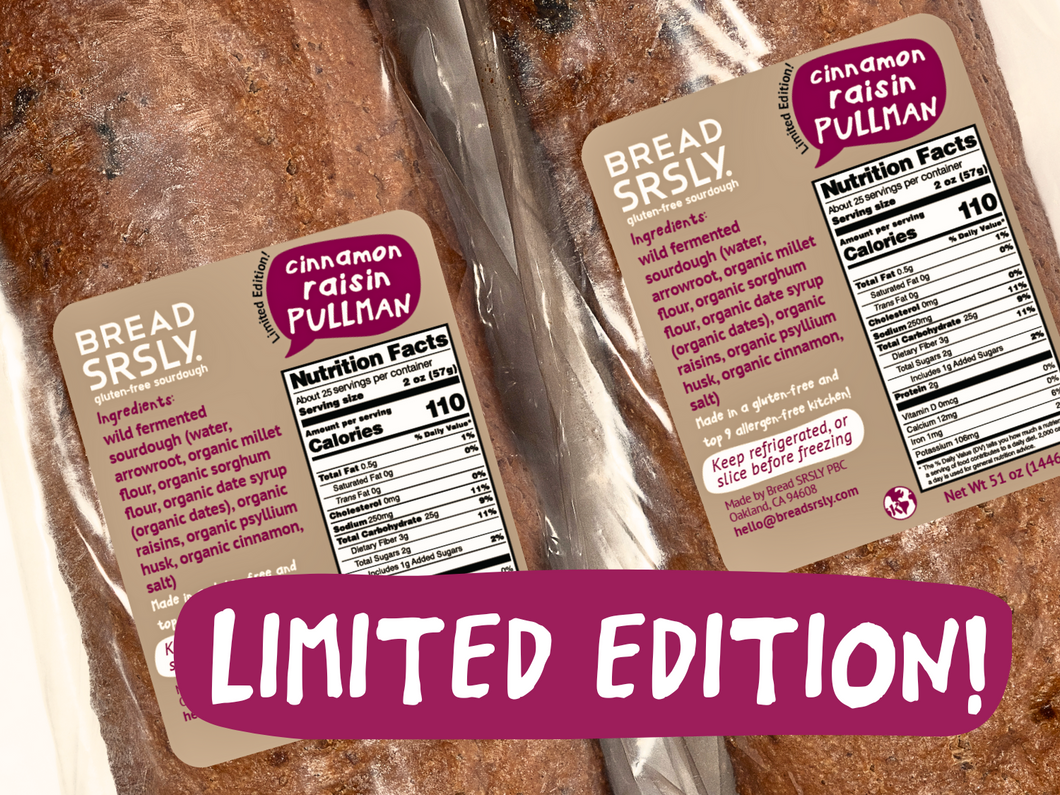 Cinnamon Raisin Gluten-Free Sourdough Value Pack (2 XL Loaves)