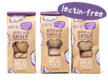 Load image into Gallery viewer, Bread SRSLY gluten-free sourdough sandwich rolls. Lectin-free, gluten-free bread compatible with the Plant Paradox program. Package of 12 rolls front facing on a white background.