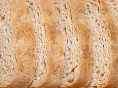 Close up of extra large gum-free sourdough slices.